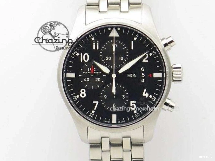 MIROTIME 0306 GoodFit Big Pilot Real PR IW500912 ZF Best Edition Black Dial On Black Leather Strap A 7287